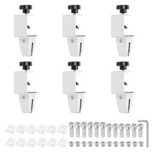 6 Pcs 1/8" to 1/2" Adjustable Desk Divider Partition Clips, Aluminum Sneeze G...