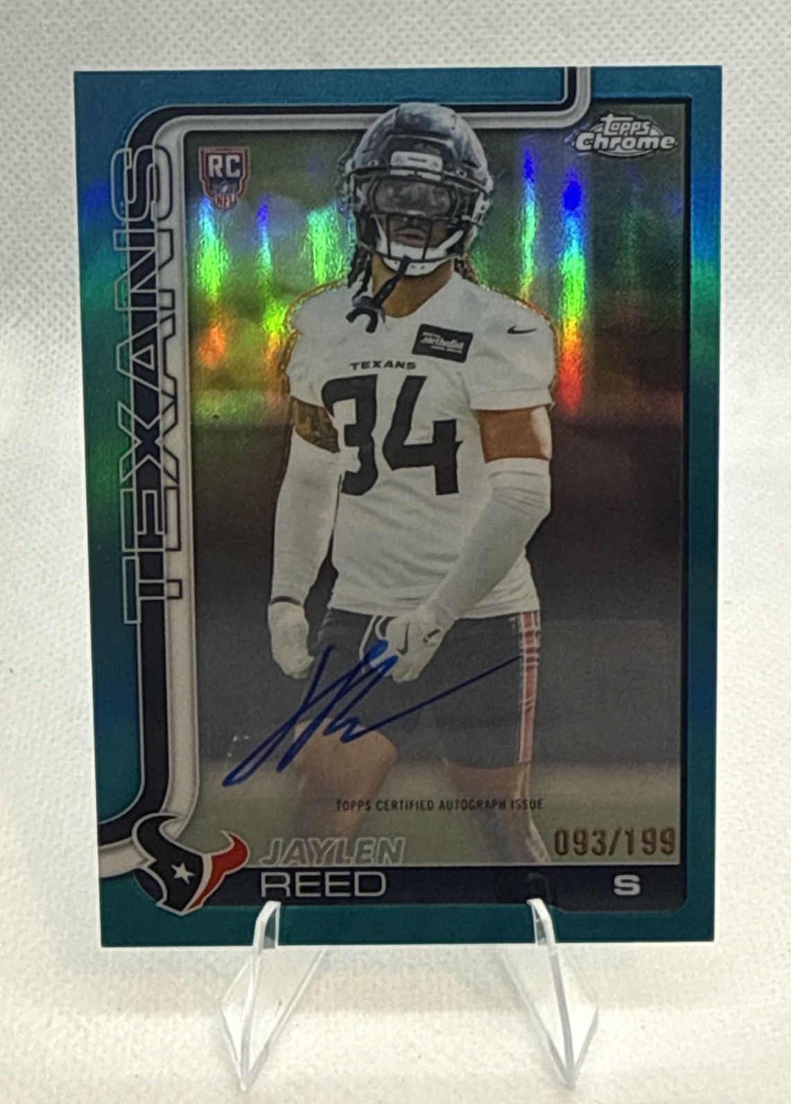 Jaylen Reed Topps Chrome Rookies Autograph #JR Aqua Lava