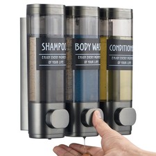 Shampoo and Conditioner Dispenser,Shower Dispenser 3 Chamber No Drill Shampoo...