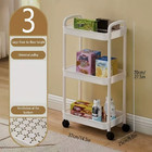 3/4-Tier Slim Rolling Storage Cart – Plastic Organizer with Adjustable Shelves &