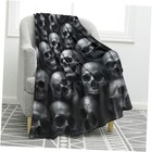  Gothic Skull Blanket Gifts for Women Men Girls Boys Mom Wife 50"x60" Black