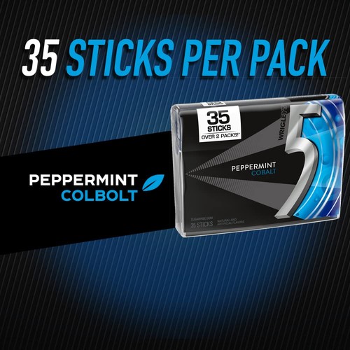 - Peppermint Gum Sugar-Free, 35-Stick Pack, 6 Packs, Peppermint Cobalt - Picture 3 of 8