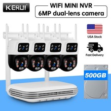 NEW KERUI 8CH 6MP NVR WiFi IP 500G HDD 4PCS Security Outdoor Camera Systems kits