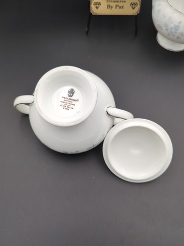 Wedgwood Belle Fluer 5 Pc Serving Set 14 1/8" Platter 10" Oval Bowl Sugar & Crm - Picture 5 of 9