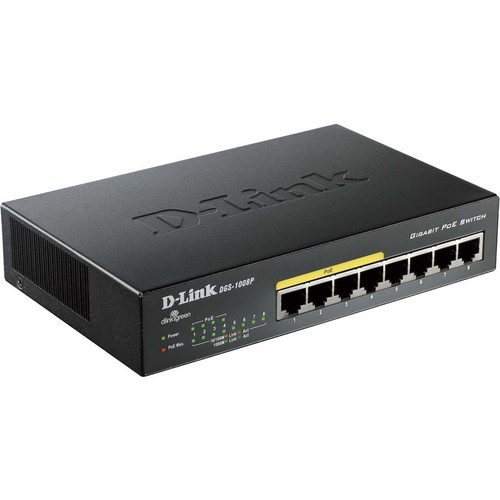 D-Link DGS-1008P 8-Port PoE Gigabit Desktop Switch with 4 PoE Ports - Picture 1 of 7