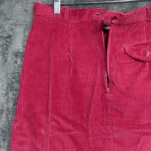 Vintage Corduroy Skirt Women Sz 14 Magenta Pink Red Midi Cotton Old Money 70s 80 - Picture 2 of 13