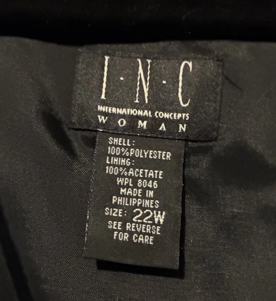 I.N.C International Concepts Woman Black Sleeveless Lined Dress Plus Size 22 - Image 2 of 3