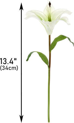 Tinsow 6 Pcs Artificial Lily Real Touch Fake Flowers for Wedding White - Picture 2 of 5