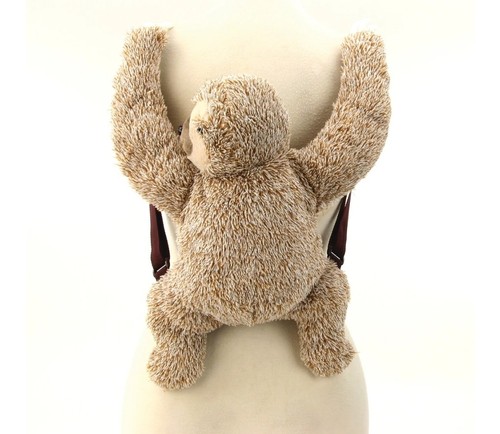 Mochila de viaje perezoso bolsa con cremallera correa ajustable peluche animal de zoológico transporte de felpa - Imagen 6 de 6