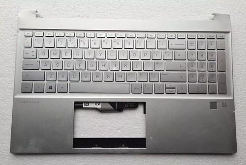 Teclado para computadora portátil HP Pavilion 15-EG 15-EH Reino Unido solo una tecla PLATEADO TIPO 1 - Imagen 2 de 3