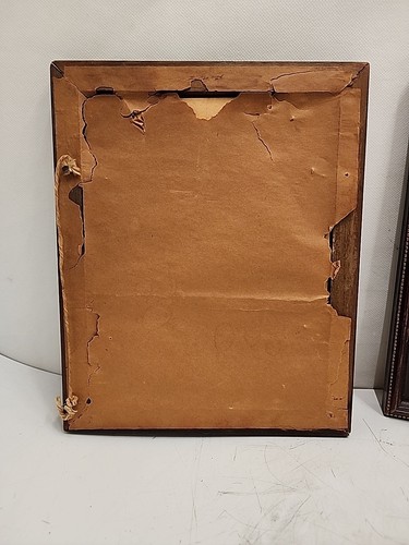 Vintage Pair Of Art Deco Era 1940's Airbrush Painting Watercolor Original Frame - Picture 8 of 21