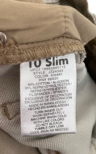 Jordache | Khaki Tan Distressed Skinny Slim Pant Side 10 - Picture 7 of 7