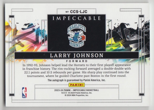 2023-24 Panini Impeccable Larry Johnson Canvas Creations Autograph Auto /75 - Image 4 of 4
