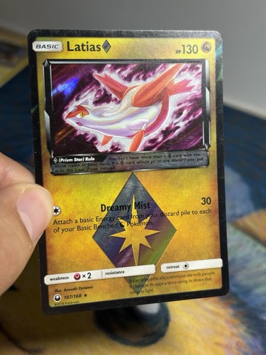 Latias Prism Star 107/168 Ultra Rare Holo Celestial Storm Pokemon Card SM LP NM - Picture 3 of 4