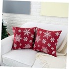  Red Decorative Throw Pillow 16" x 16" (Pack of 2) Red Big and Small Snowflakes