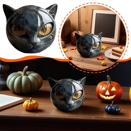 Luxury Black Cat Stone Sculpture - Elegant Home Décor & Gift-Ready Art PieceHo t - Picture 4 of 28