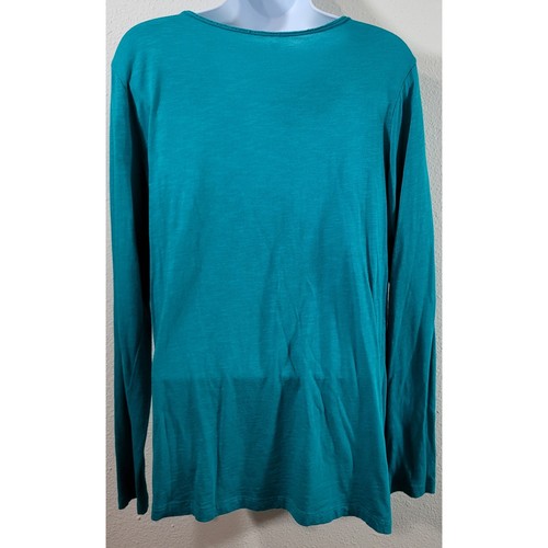 Cato türkis blau grün Noppenstrick gerollt ausgefranster Kragen Top 18W 20W leicht weich - Bild 2 von 5