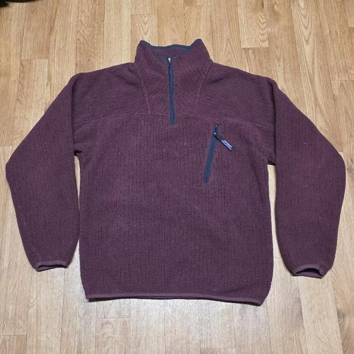 Vintage Patagonia Synchilla Waffle 1/4 Zip Fleece Jacket Burgundy 25480 - Bild 1 von 8