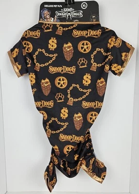 Snoop Doggie Doggs Pet Dog Jammies - Black Gold - Off The Chain Outfit - Size XL - Image 1 of 4
