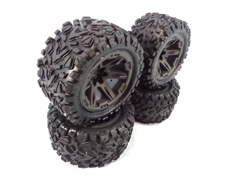 Traxxas Rustler 4x4 Talion EXT Extreme Tires and 12mm Gray RXT Wheels VXL BL-2s - Picture 3 of 4