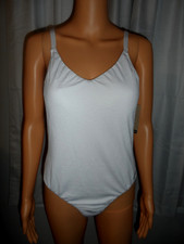 Cool Nike size L white embossed adjustable one piece swim suit women NWT