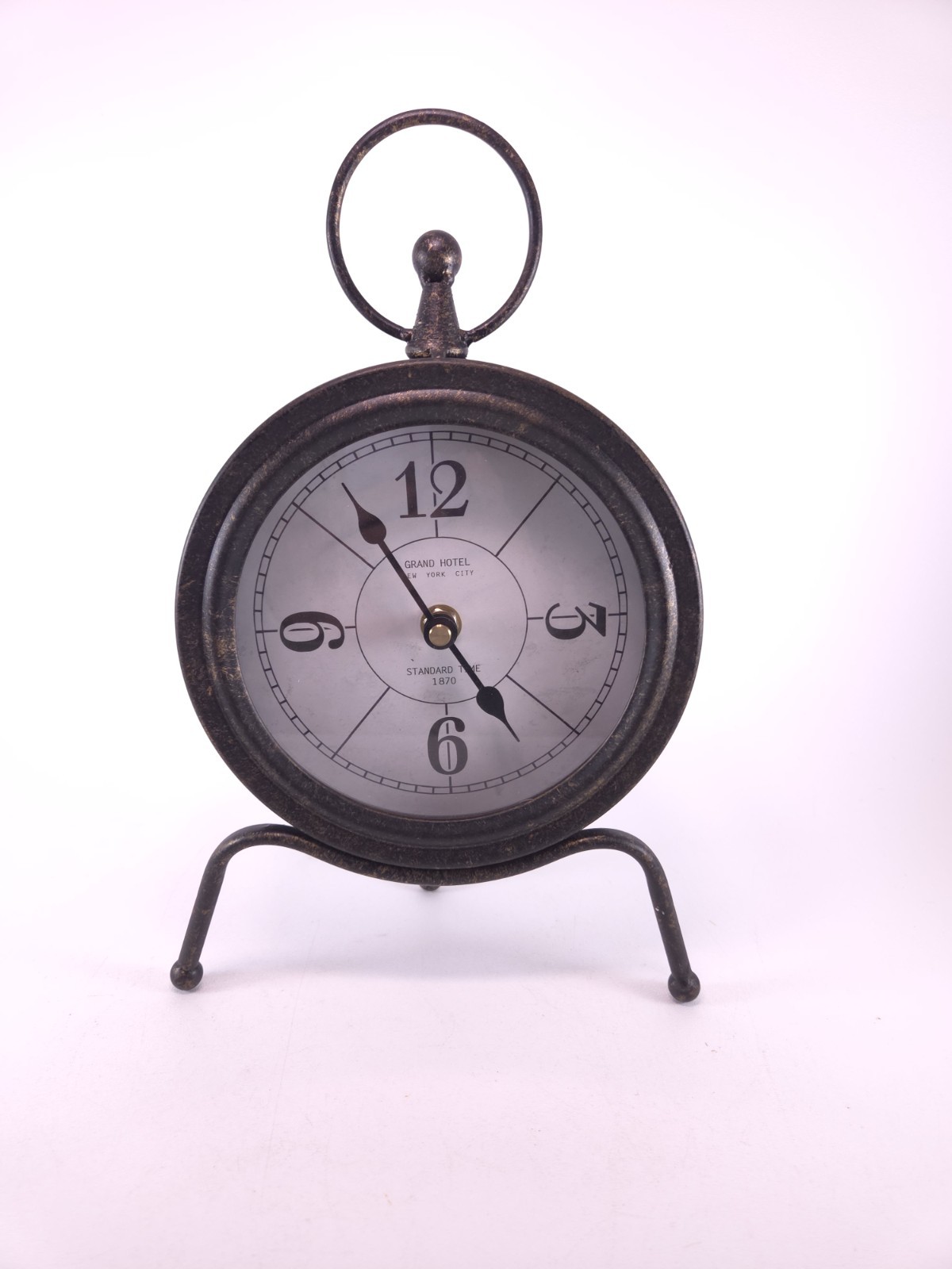 Deco 79 Metal Standing Stopwatch Clock, 7" x 4" x 11", Brown