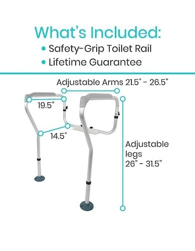 Toilet Safety Frame VIVE Toilet Rail Bathroom Medical Railing Handrail Grab Bar - Picture 7 of 7