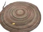 6’ Diameter Wool Braided Rug In Soft Green  And Rose Colors