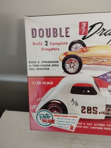 AMT-646 1/25 Double Dragster 3 in 1 Model Car Kit - 2 Complete Cars -Sealed - Picture 2 of 7