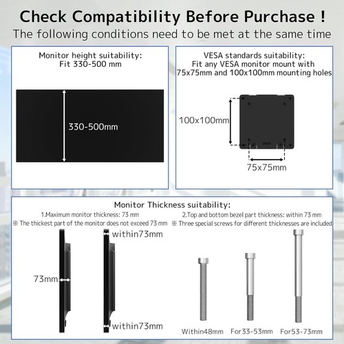 NICHT-VESA Adapter für Monitore 17-32 Zoll an Arm Halterung 75×75mm 100×100mm - Bild 4 von 7