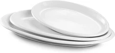 DOWAN Large Serving Platter, 16"/14"/12" Oval Platters Oven Safe, Oval, 