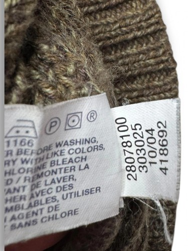 GAP Full Zip Ribbed Knit Sweater Mens Large Brown Cotton Blend Zip Up Jumper - Picture 15 of 15