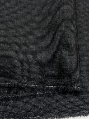 Charcoal Grey Wool & Silk Suiting Fabric Sharkskin Twill PIACENZA Italy 3.50m - Picture 12 of 18
