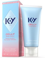 K-Y Jelly Gel Water Based Lube Personal Lubricant Dryness for Women Sexual 2 oz