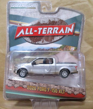 Greenlight 2020 Ford F150 XLT 4x4 in Silver   1:64 Diecast  Rubber Tires