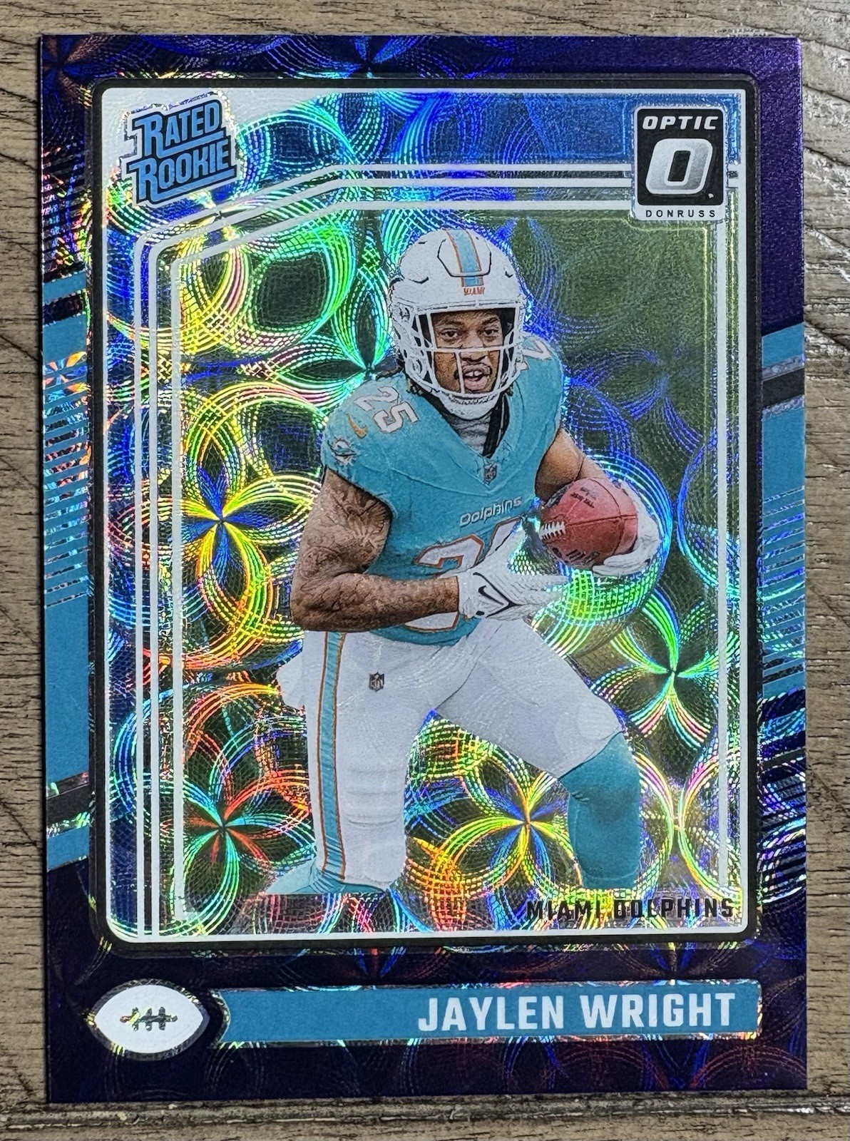 2024 Donruss Optic #249 Jaylen Wright Rated Rookie - Purple Scope Prizm