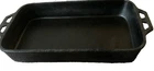 Vtg Unmarked Lodge Cast Iron Fish Fryer Roasting Pan Casserole 22x11.5 Read