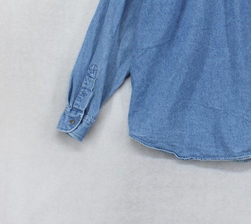 Vintage Ralph Lauren Denim Shirt Womens Size 12 Blue 90s Cotton - Picture 13 of 15