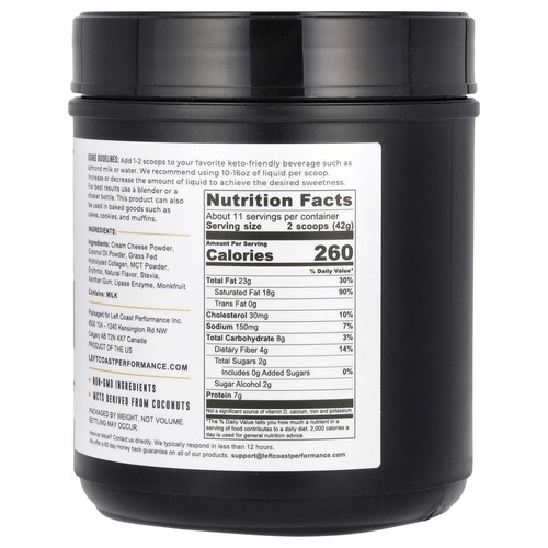 2 X Left Coast Performance, Keto Shake, Cheesecake, 16 oz (454 g) - Picture 2 of 3