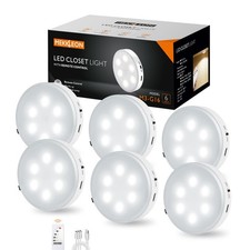 Puck Lights with Remote Control,1000mAh Rechargeable Under Cabinet Lighting,L