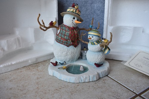 LENOX SNOWMAN FIGURINE BY LYNN BYWATERS FISHING WITH GRANDPA SCULPTURE FREE SHIP - Picture 2 of 8