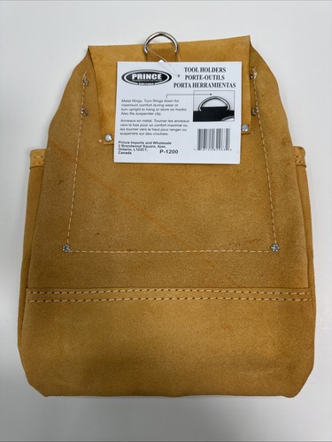 Marsupio porta attrezzi per unghie principe falegname in vera pelle scamosciata 10 tasche con cintura in pelle - Foto 3 di 5
