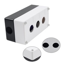 3 Button Hole 22mm Push Button Switch Box Control Station Black and White