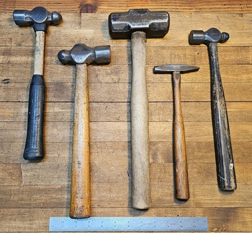 ANTIQUE Hammers BLACKSMITH HAMMERS Lot Metalsmith Tools  CHENEY SK STANLEY ☆USA