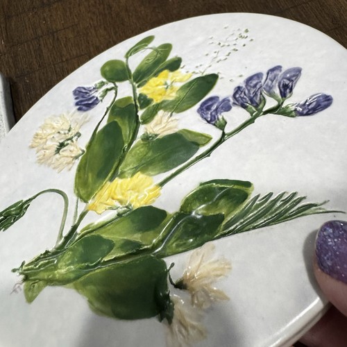 3 Salz Marsh Keramik Dartmouth MA Fliese Untersetzer beeindruckt Blumen Wandkunst hängend - Bild 6 von 9