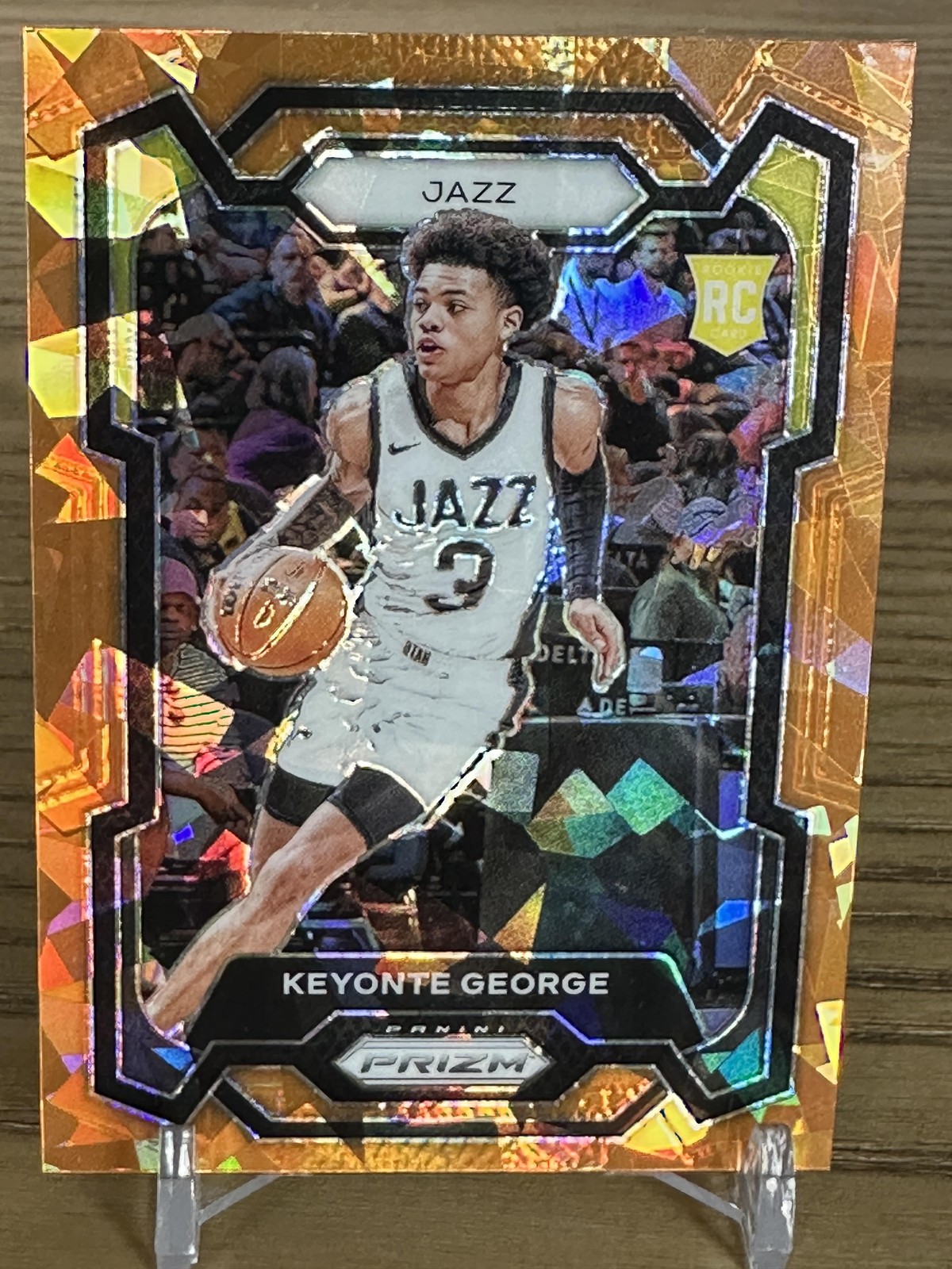 2023-24 Panini Prizm #127 Keyonte George Rookie Prizms Orange Ice Utah Jazz