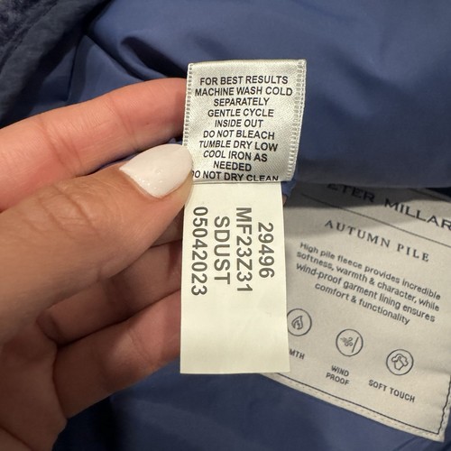 NWT Peter Millar Autumn Pile Blue LightWeight Men's Sherpa FleeceJacket 2XL $250 - Picture 8 of 11