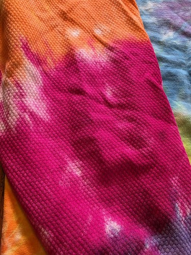 VTG 90s LA Loving Tie Dye Sweatshirt – Made in USA – Waffle Knit Sleeves – XXL - Picture 5 of 7
