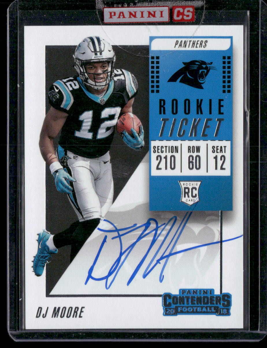 2018 Panini Contenders #107 DJ Moore Rookie Ticket Autograph