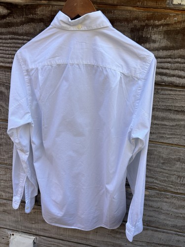 Steven Alan Single Needle Men's Small Shirt White w/ Blue Pinstripe Made in USA - Picture 7 of 21